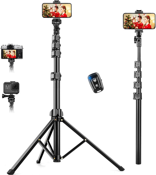71&#34; Tripod for iPhone &amp; Camera, VICTIV Phone Tripod with Remote, Phone Tripod Stand for Travel, Compatible with Gopro Cameras, Cellphone Tripod Stand for Video Recording/Cooking/Vlog/Photo